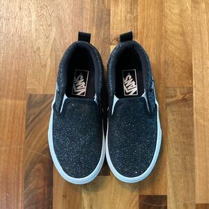 Girls Vans Glitter Slip On Shoes, sz12